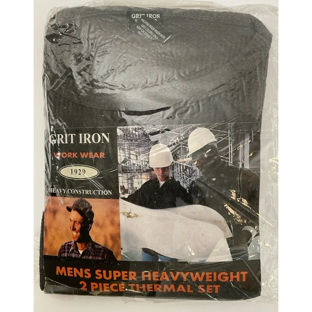 NIP Men's Grit Iron Work Wear Super Heavyweight‎ Thermal Underwear Set Gray 5XL